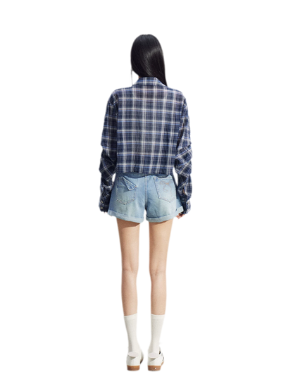 Cropped Plaid Sun Shirt