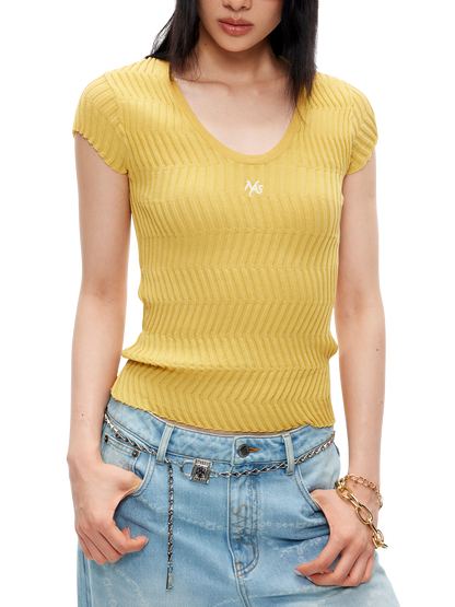 Bailey U-Neck  Knit Tee