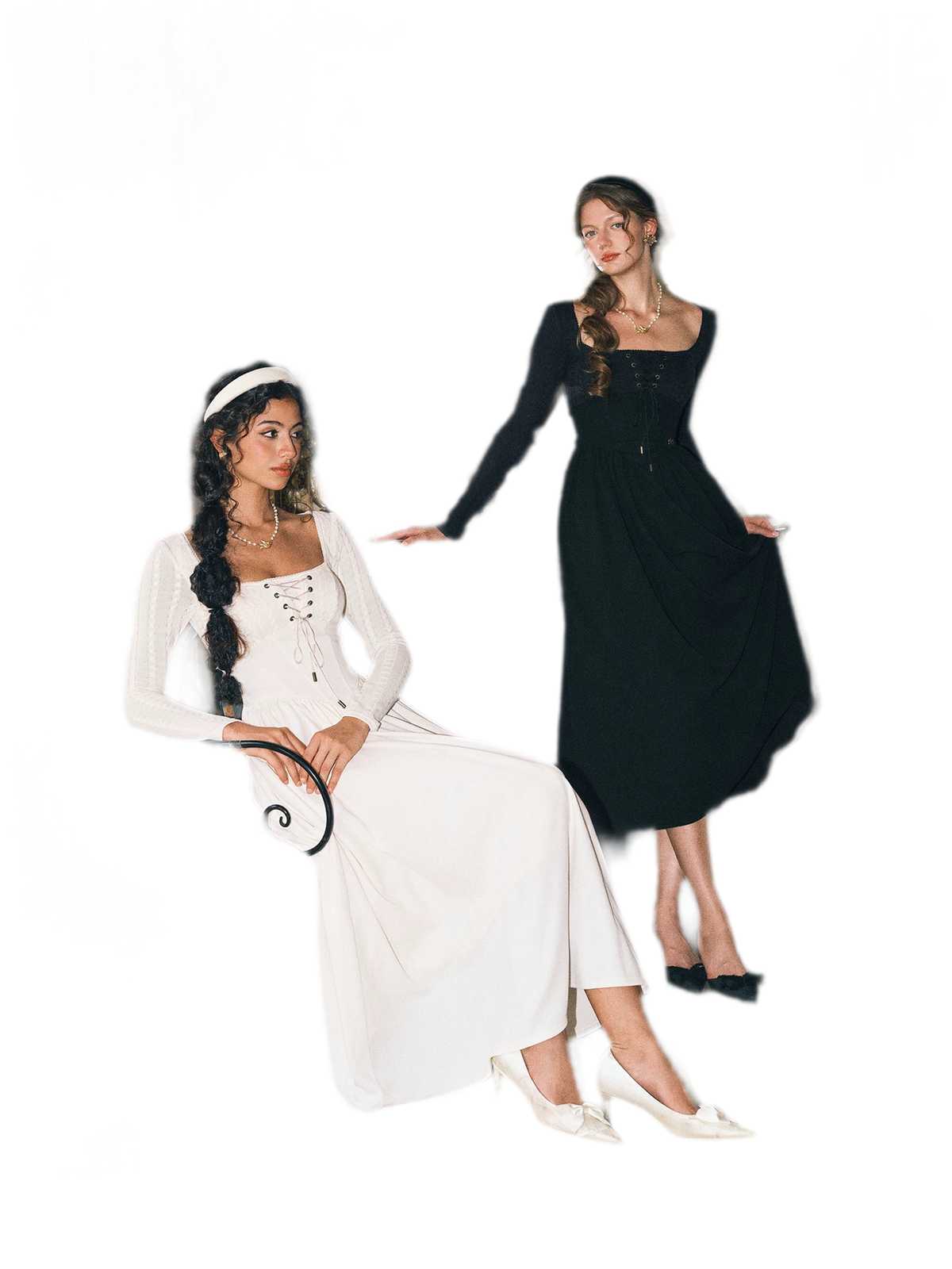 Stretch Lace-Up A-Line Dress