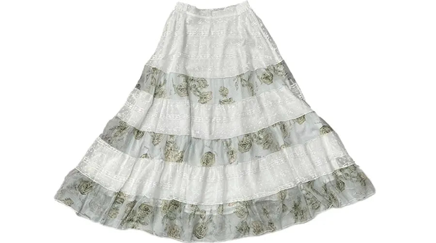 Chiffon Patchwork Maxi Skirt