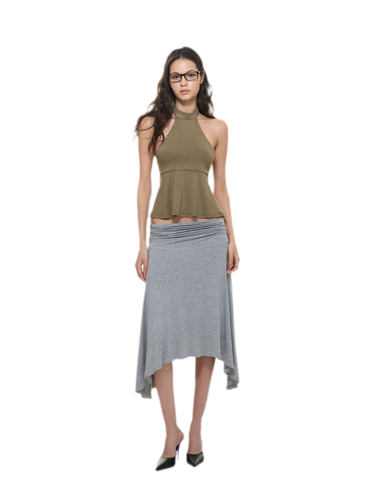Modal Peplum Halter Top
