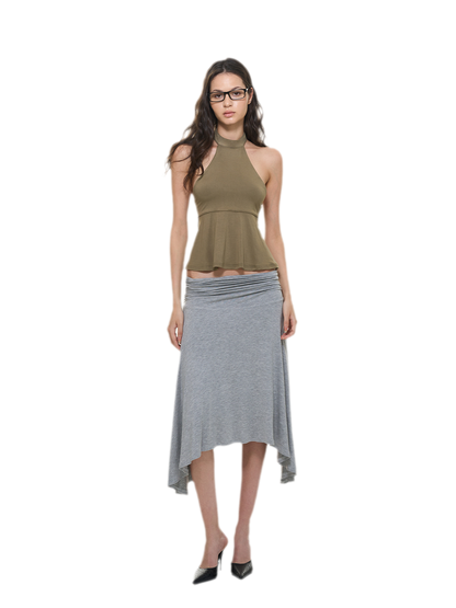 Modal Peplum Halter Top