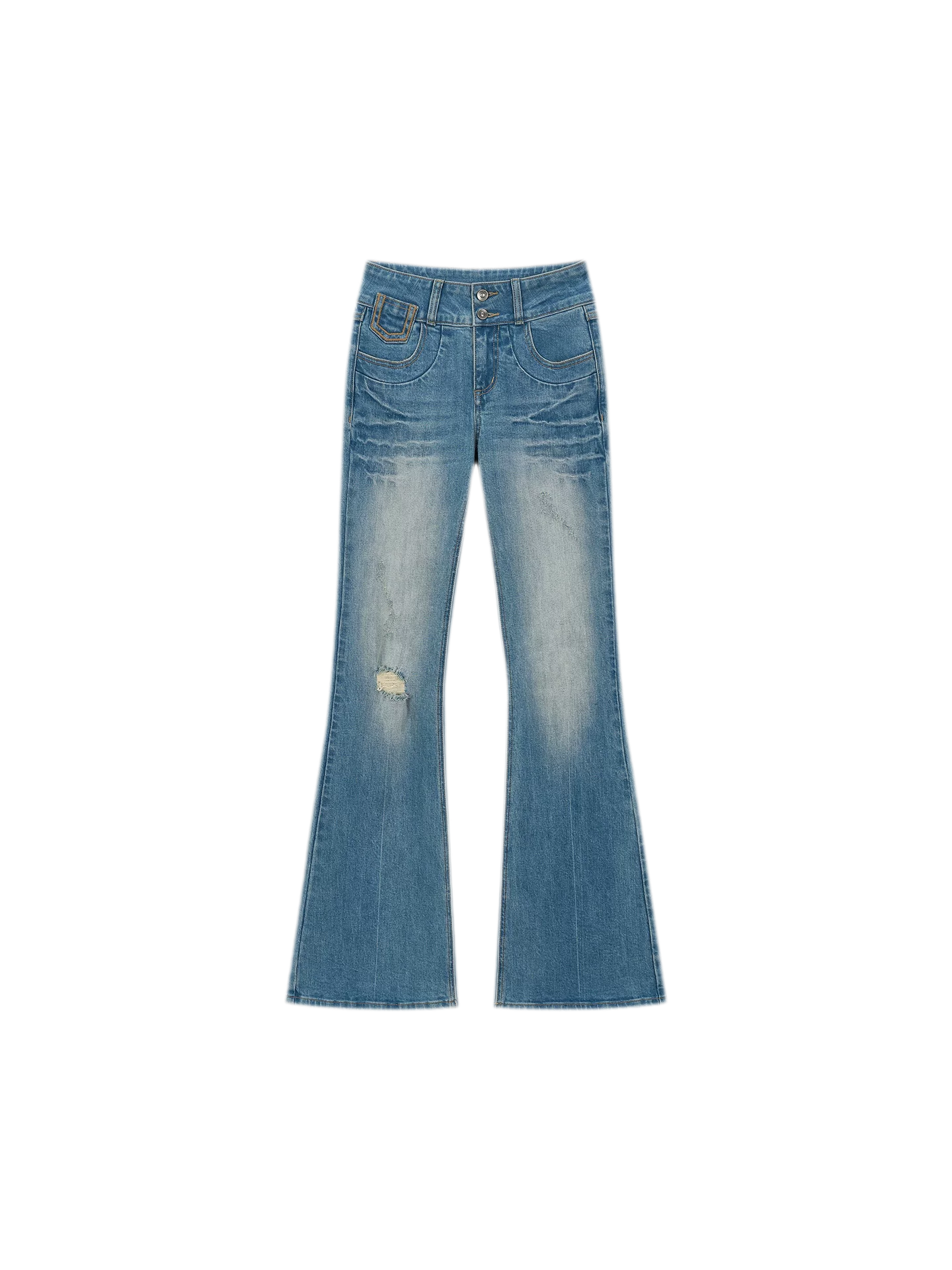 Model Vintage Washed Slim Flared Jeans