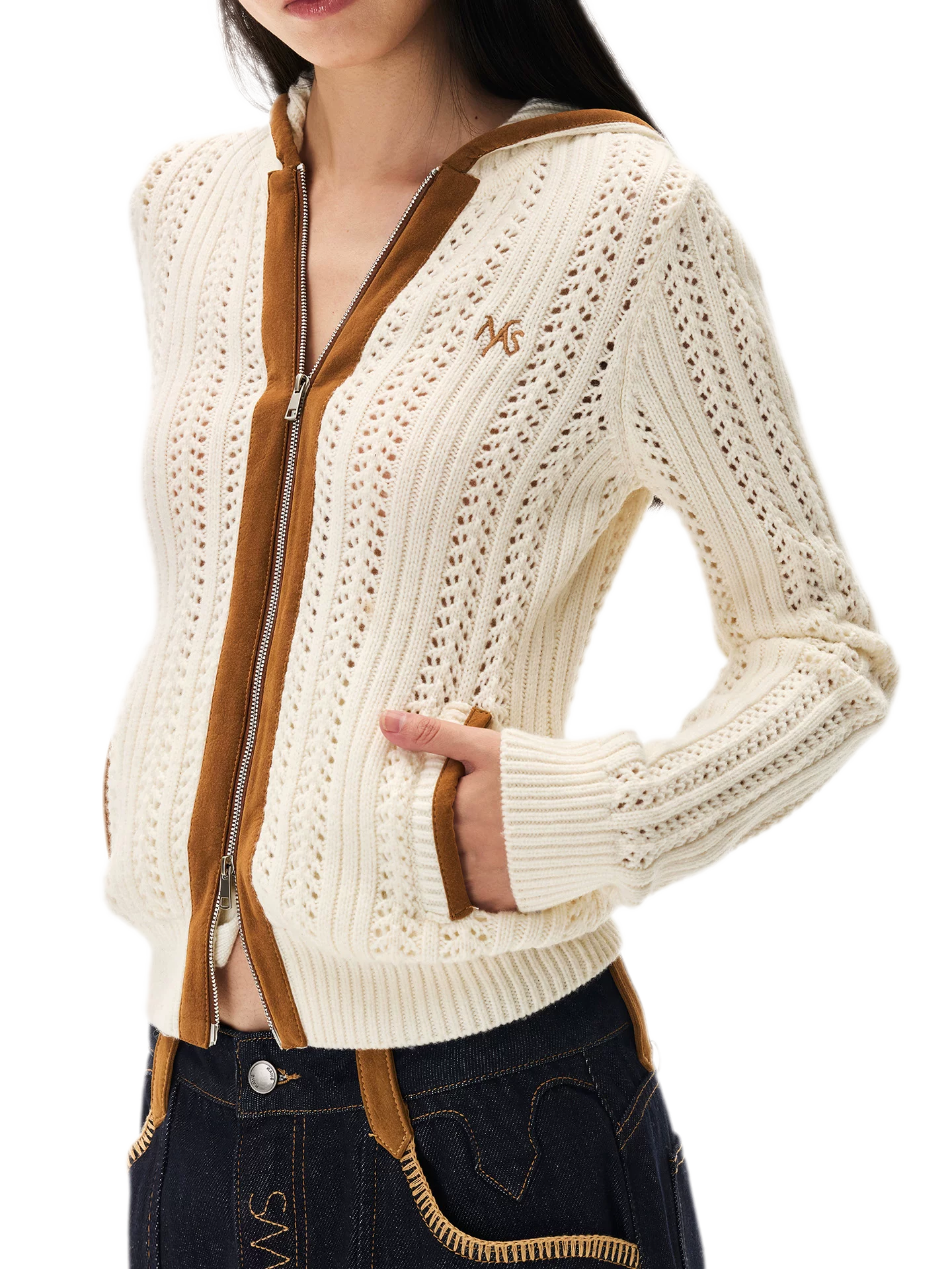 Cable Knit Hooded Sweater