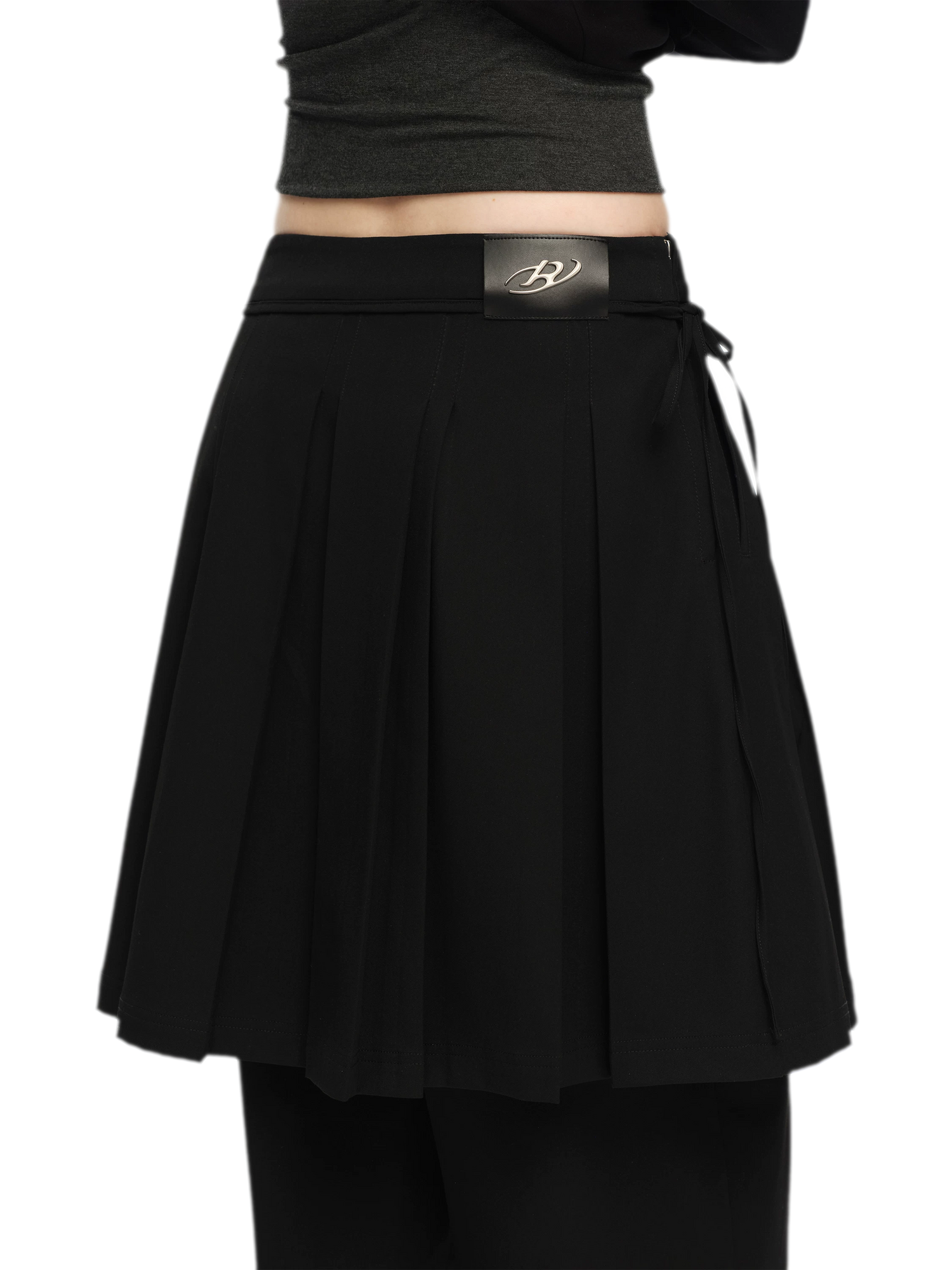 Pleated Layered Skirt Pants