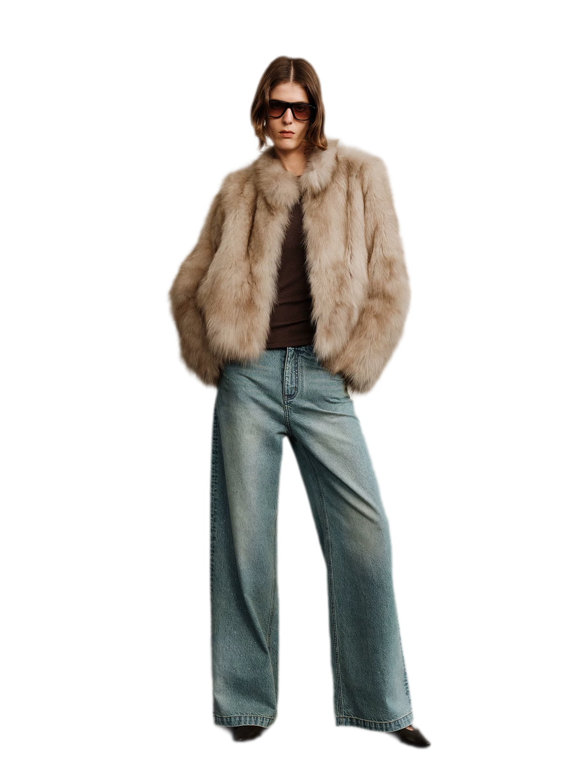 Hand-Dyed Fox Fur Jacket