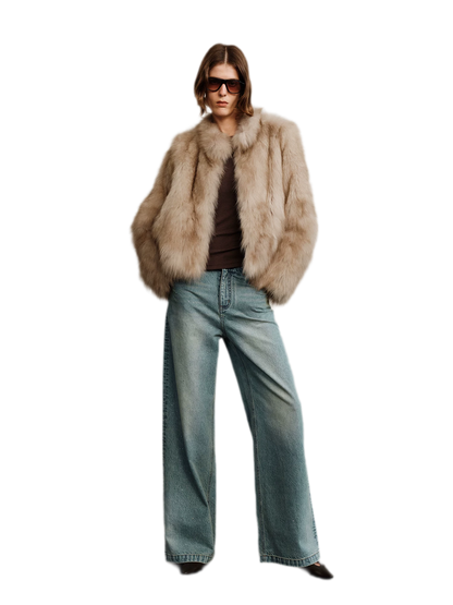 Hand-Dyed Fox Fur Jacket