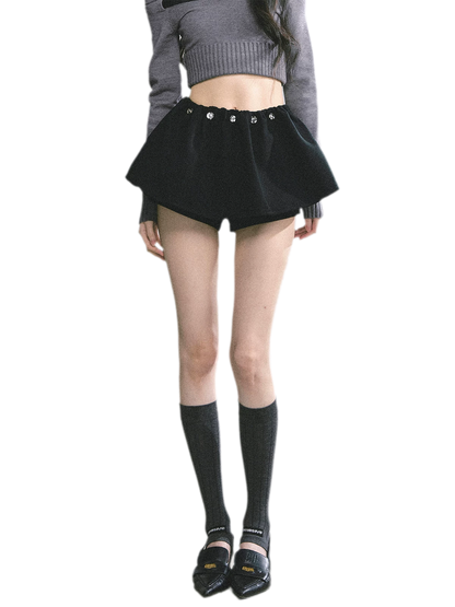 Wool Balloon A-Line Skirt