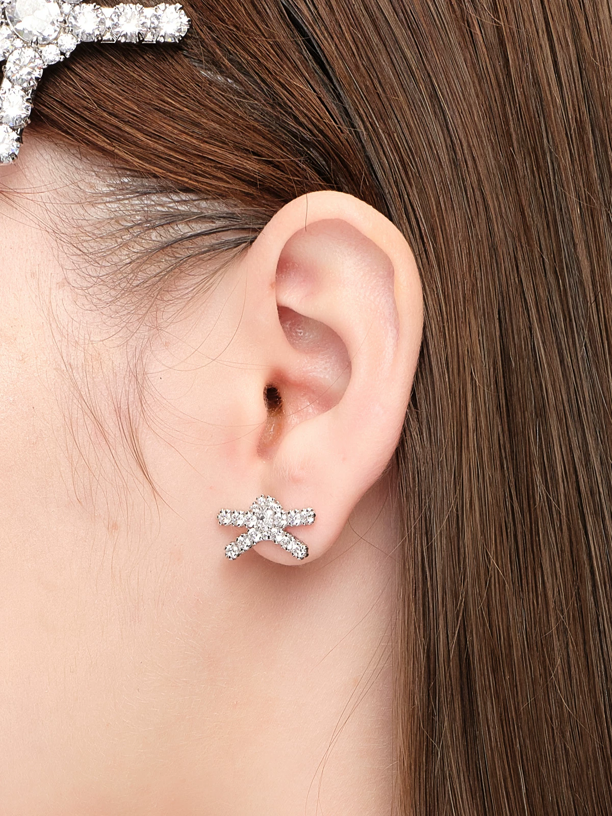 Gemstone Butterfly Bow Earrings