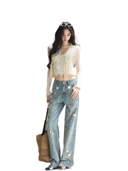Lace Camisole Knit Set