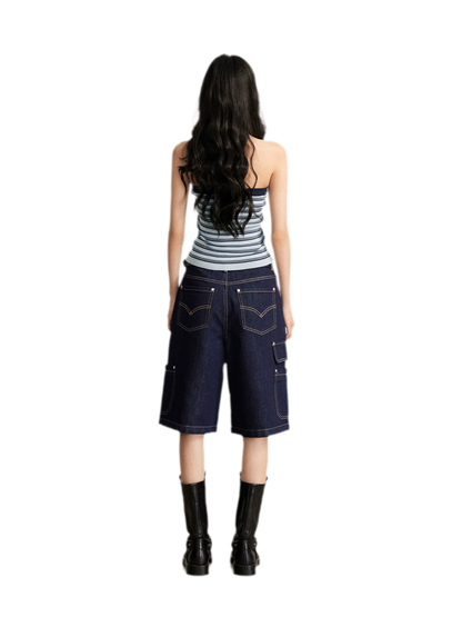 Wide-Leg Cargo Shorts