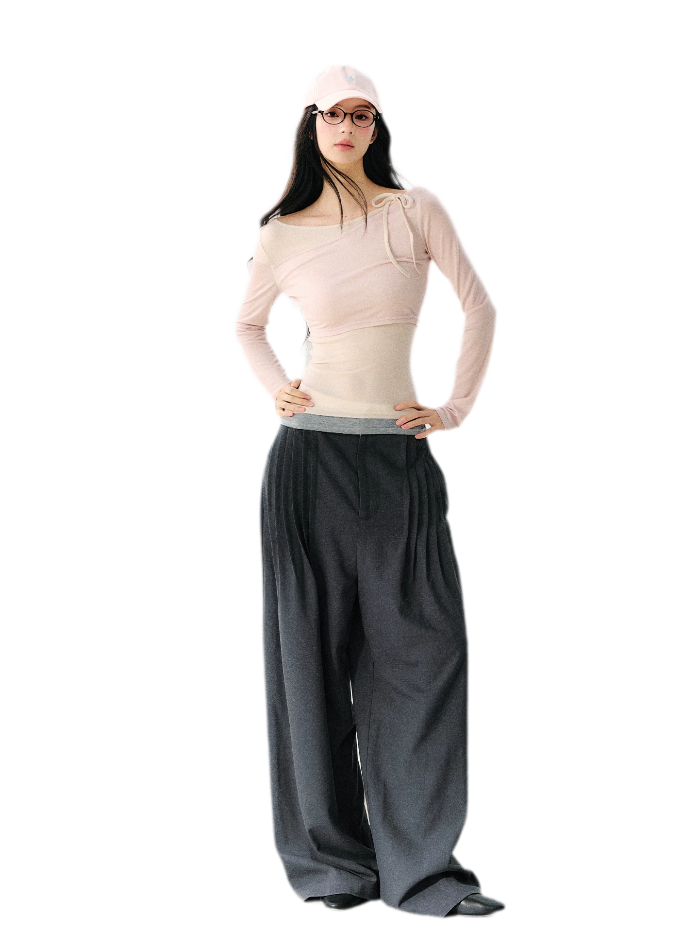 Asymmetric Tie Shoulder Tee