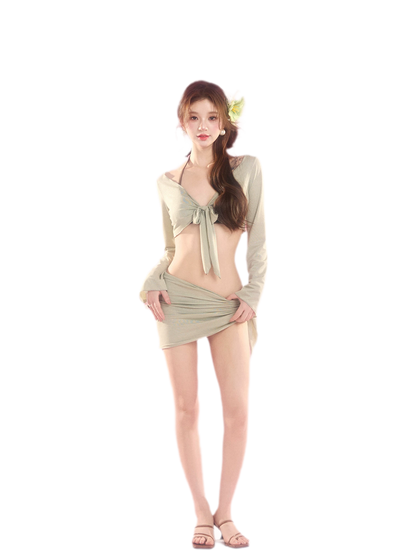 Tie-Front Four-Piece Swim Set