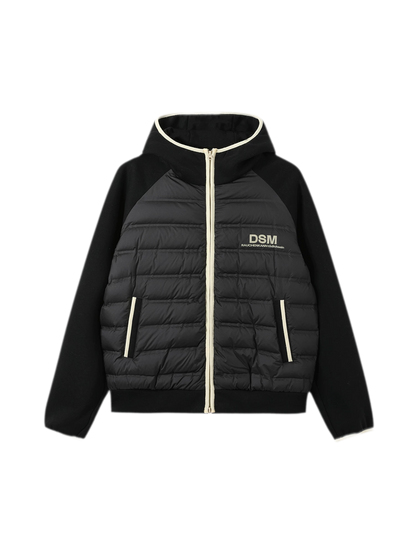 Contrast-Bound Cropped Down Jacket