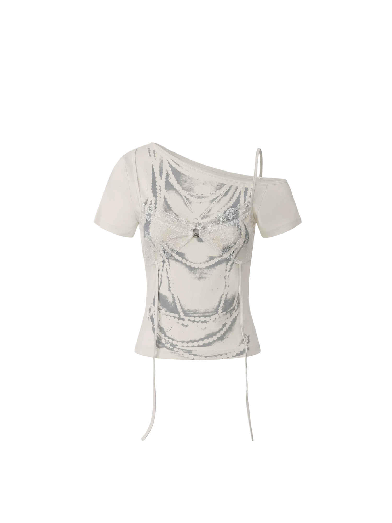 Light Asia T-shirt with Lace and Print