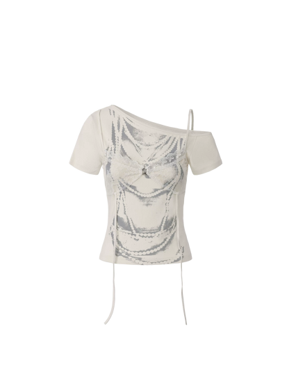 Light Asia T-shirt with Lace and Print