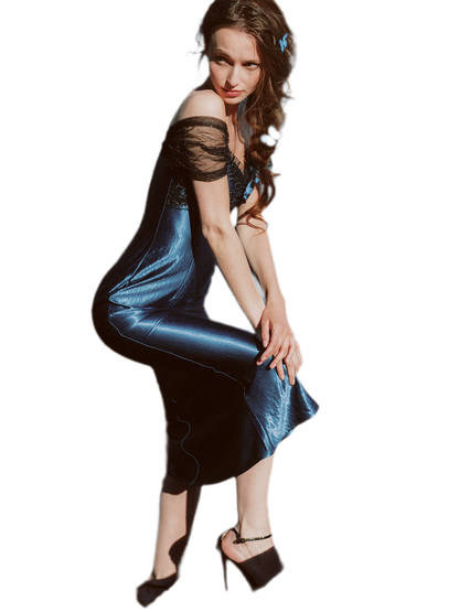 Satin Mermaid Fishtail Dress