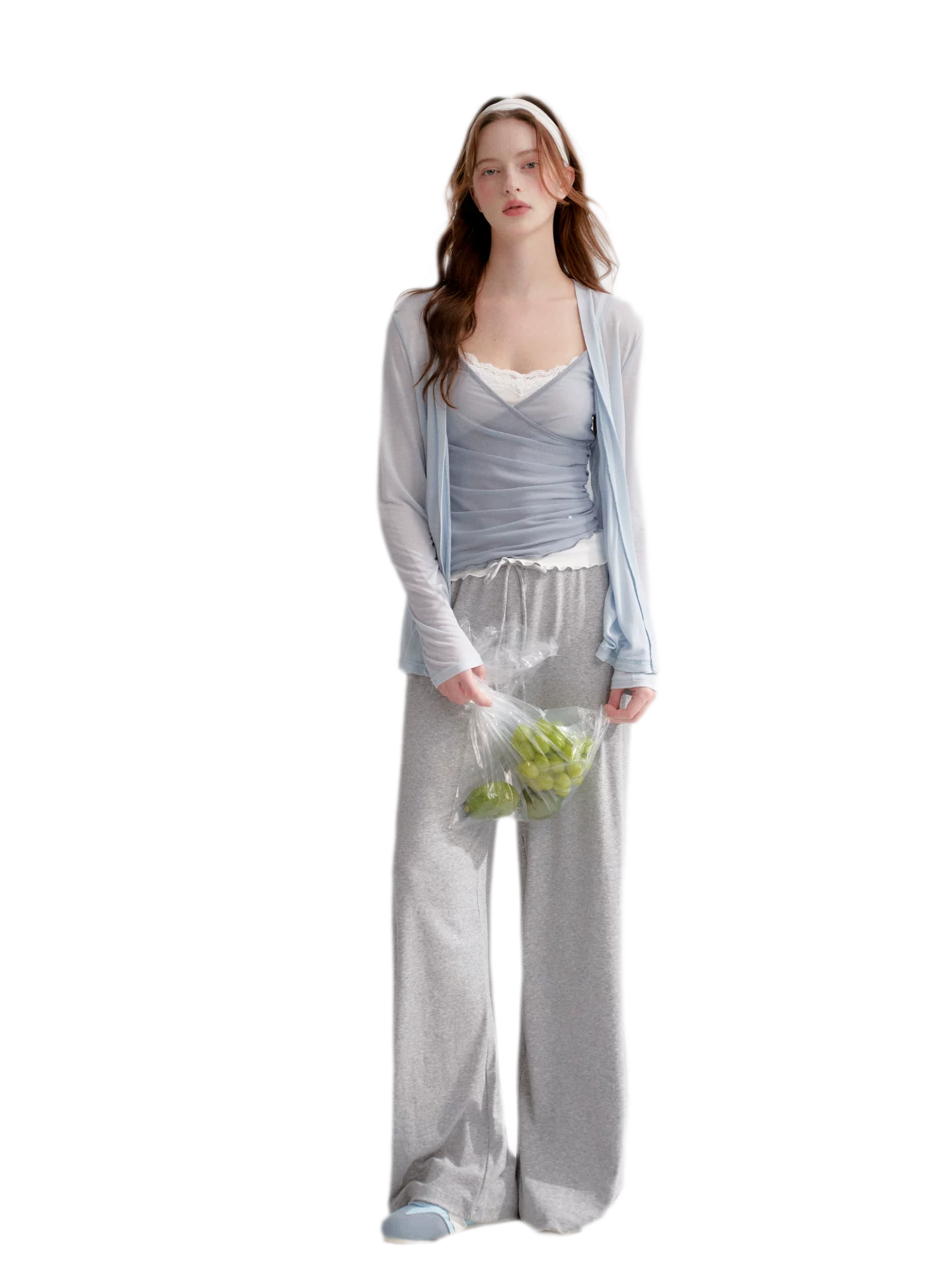 Lyocell Elastic Waist Straight Pants