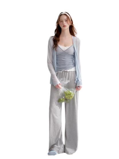 Lyocell Elastic Waist Straight Pants
