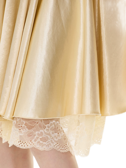 Lace Splice A-Line Skirt