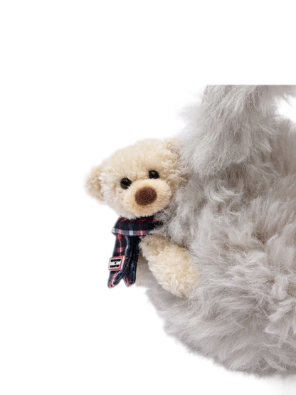 Paraorecchie in peluche a forma di orso con fiocco