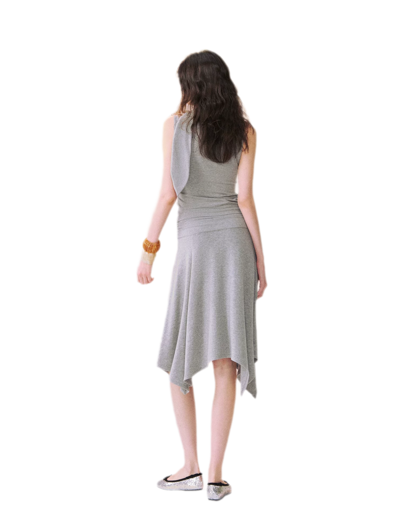 Draped Tie Top &amp; Skirt Set