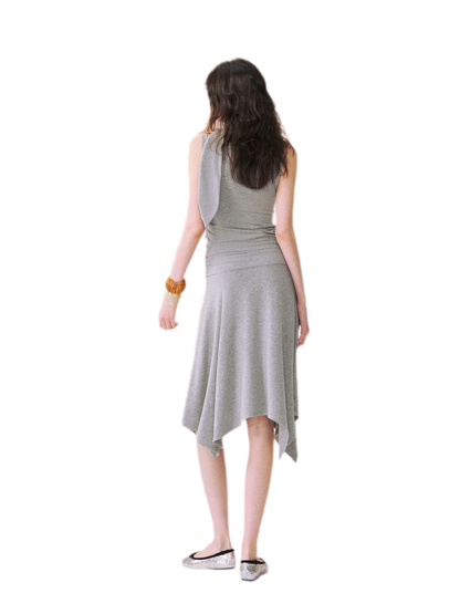 Draped Tie Top &amp; Skirt Set