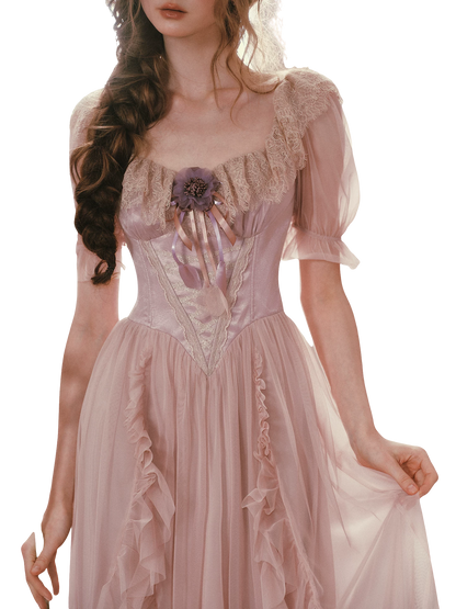 Violet Heliotrope Victorian Mesh Dress