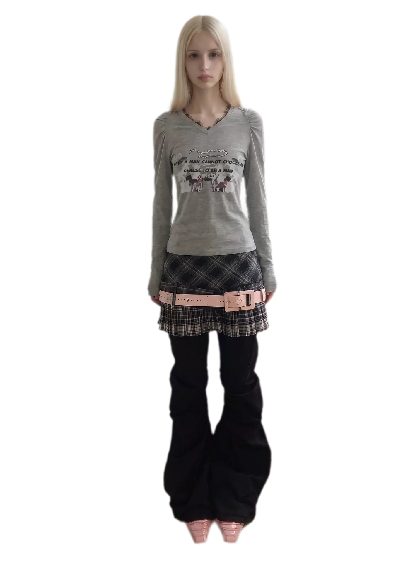 Plaid Pleated Mini Skirt