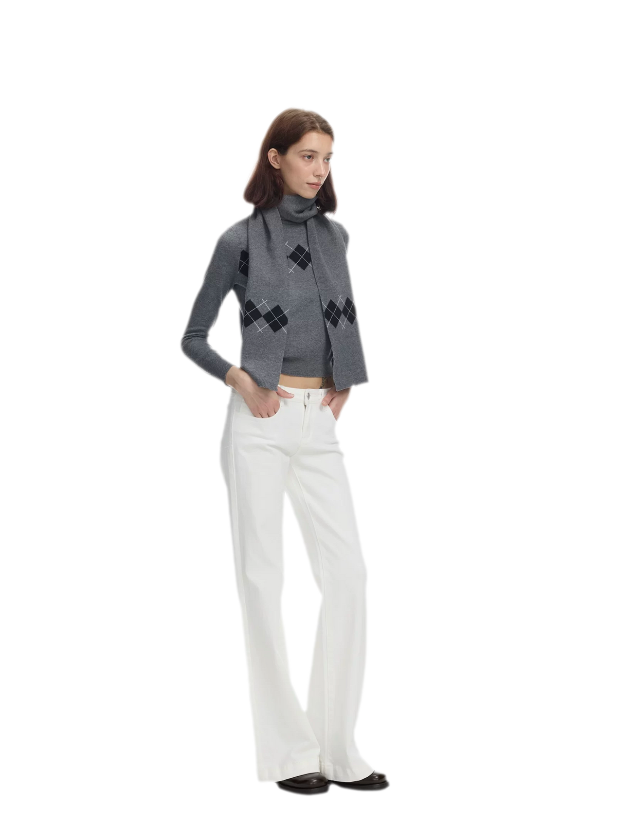 Argyle Waist-Shaped Sweater Set