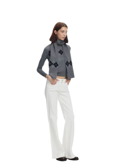 Argyle Waist-Shaped Sweater Set