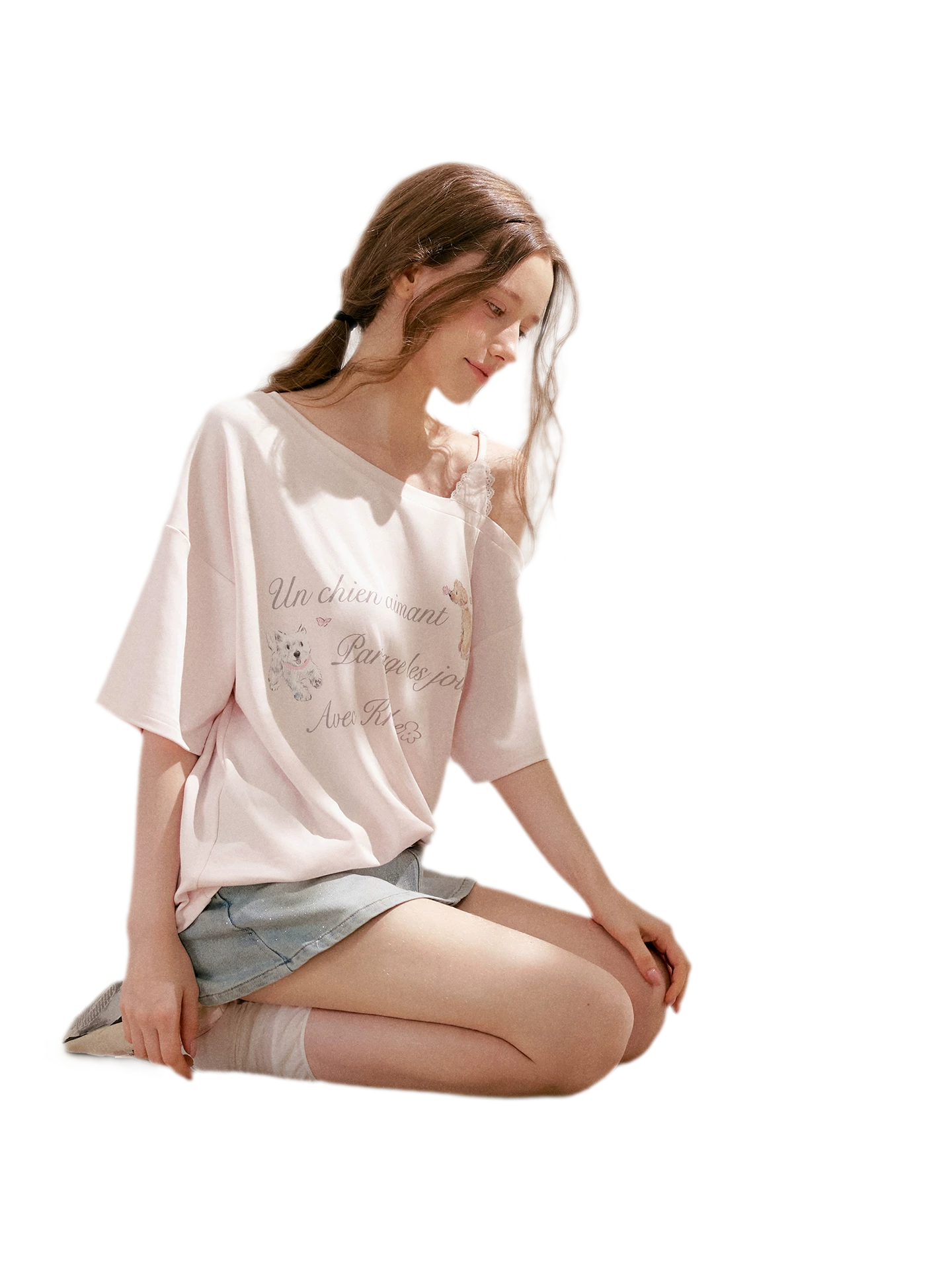 Lace Off-Shoulder Tee