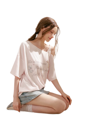 Lace Off-Shoulder Tee