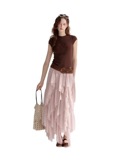 Embroidered Slim Fit Round Neck T-shirt