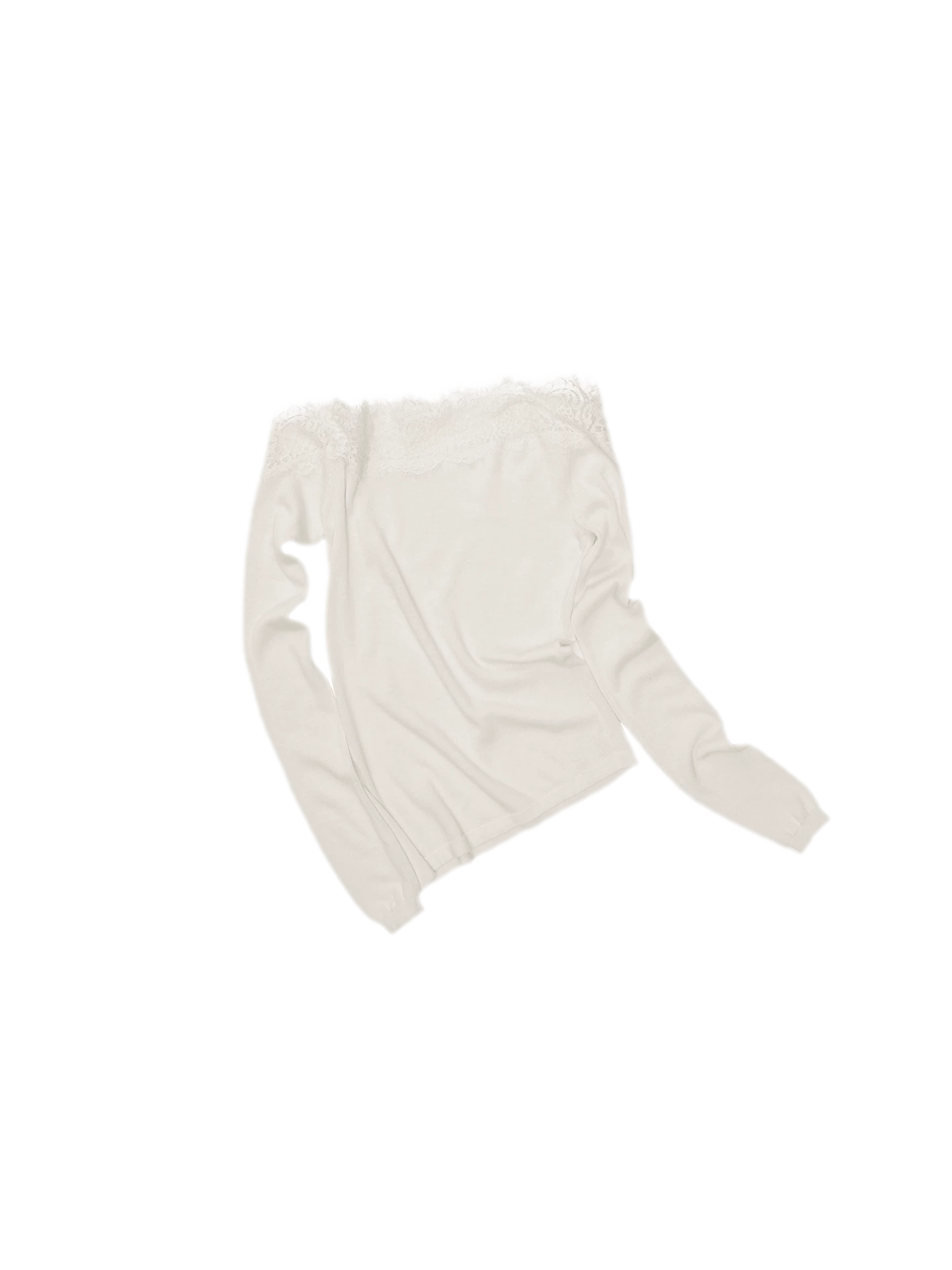 Acetate Cashmere Lace Knit Top