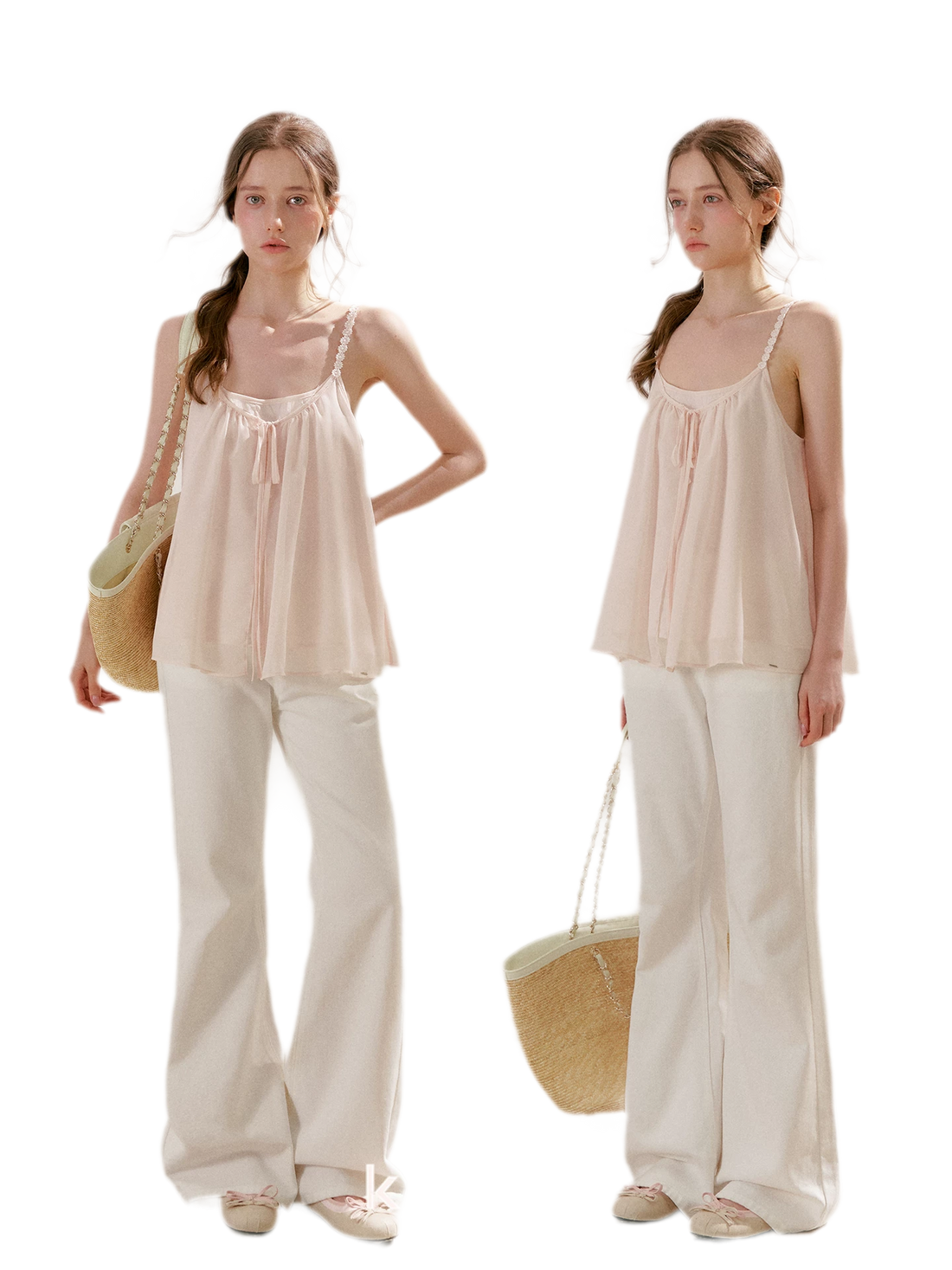 French Holiday Chiffon Top
