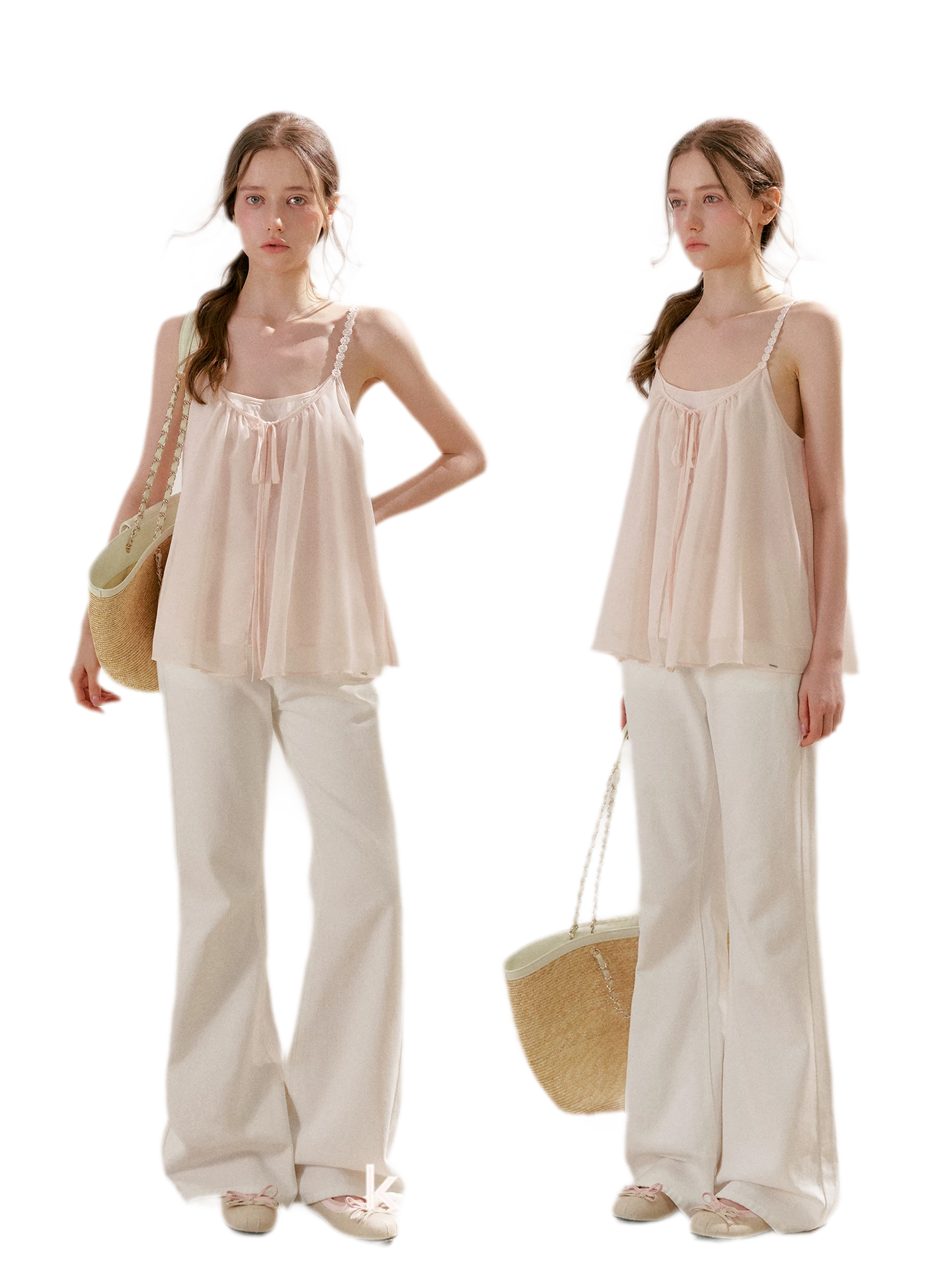 French Holiday Chiffon Top