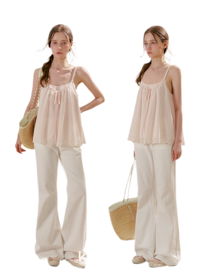 French Holiday Chiffon Top