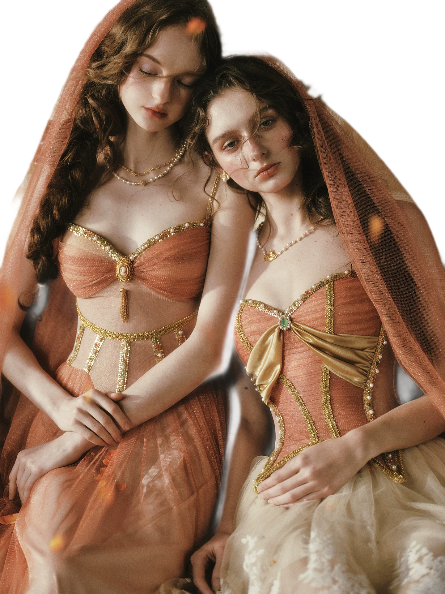 Gold Mesh Corset Dress Set