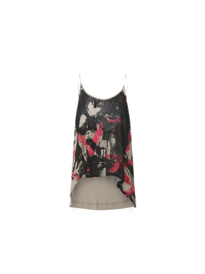 Graffiti Rhinestone Halter Cami