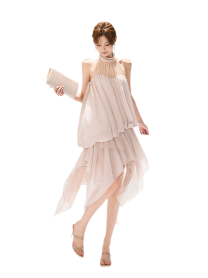 CYNR Pearl Halter Midi Dress – view 6