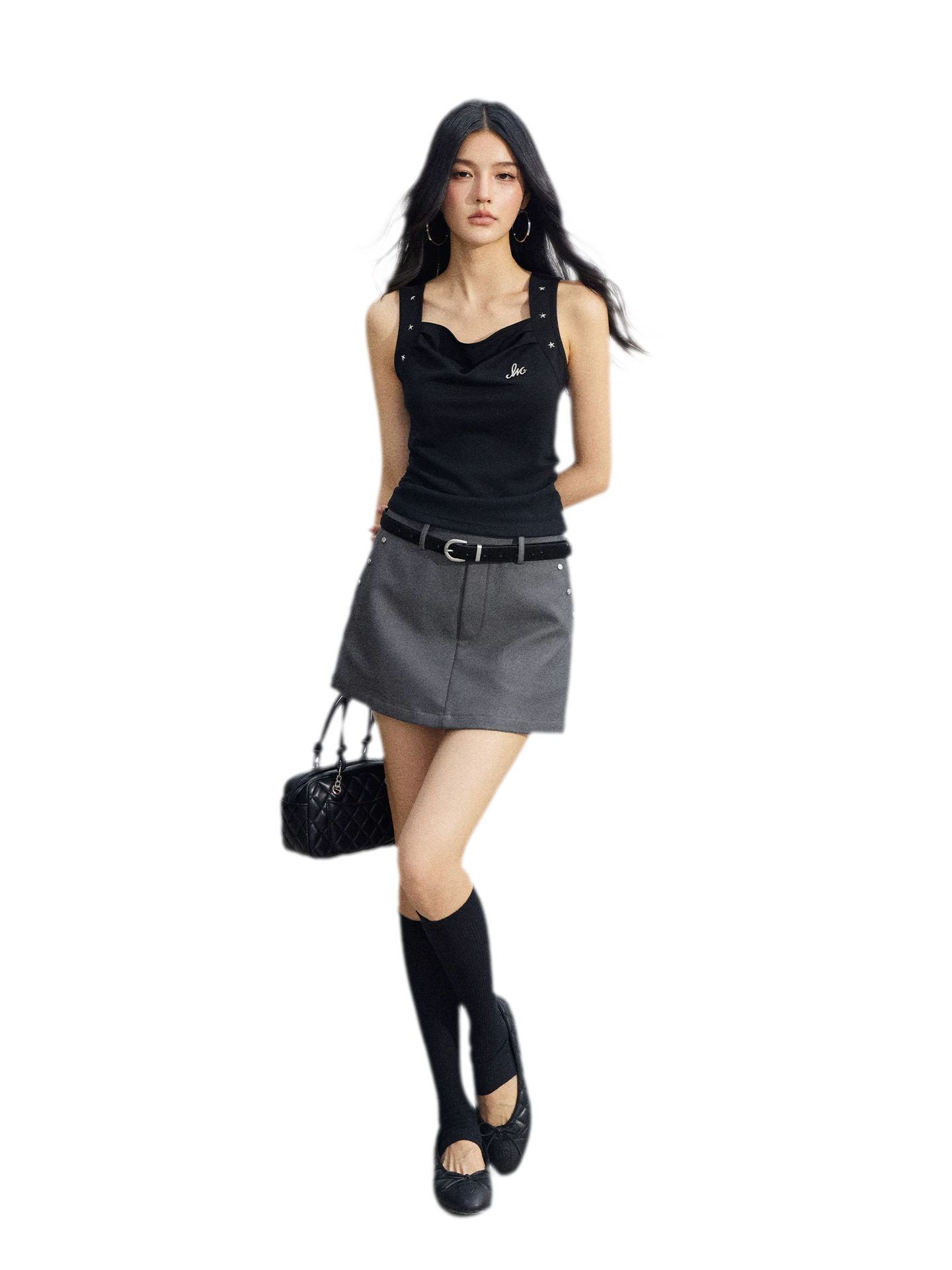 Star Pleated Sleeveless Top