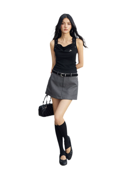 Star Pleated Sleeveless Top