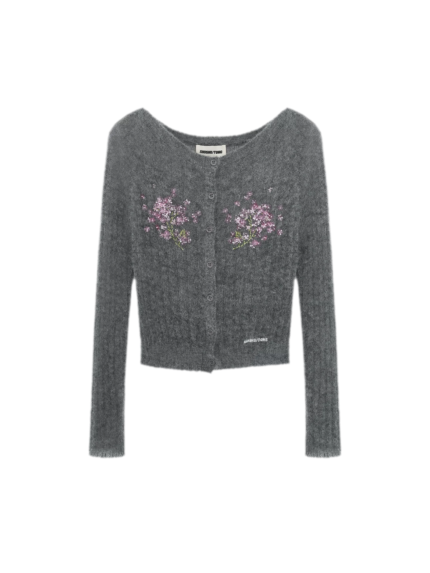 Beaded Floral Fitted Knit Top