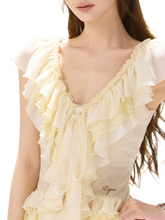 CYNR Lace Ruffle V-Neck Blouse – view 7