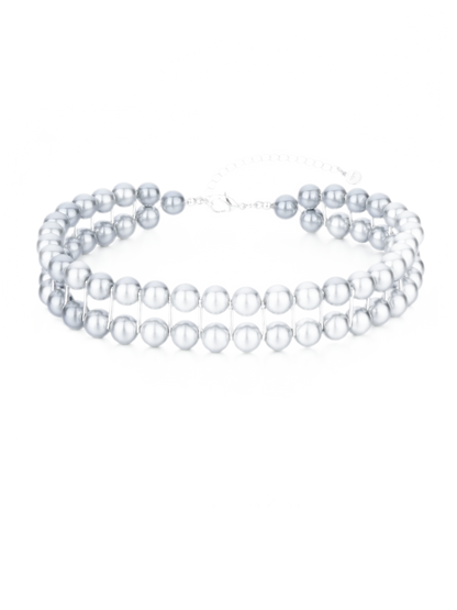 M2M Original Vintage Double Layer Pearl Metal Choker