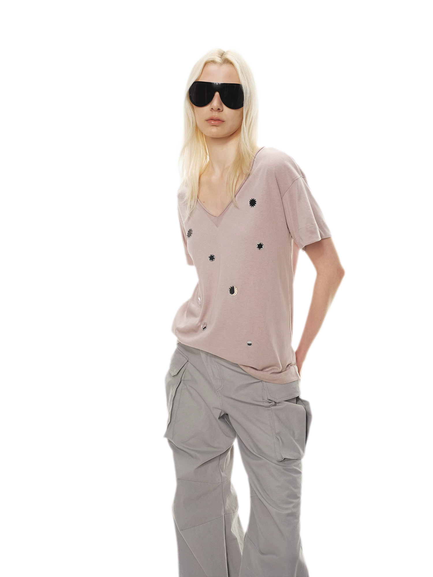 Relaxed Stylish V-Neck Short Sleeve T-Shirt