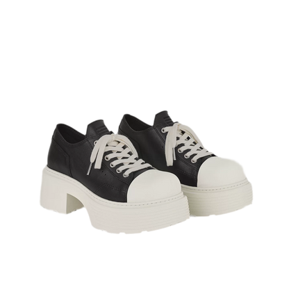 Embossed Leather Platform Sneakers