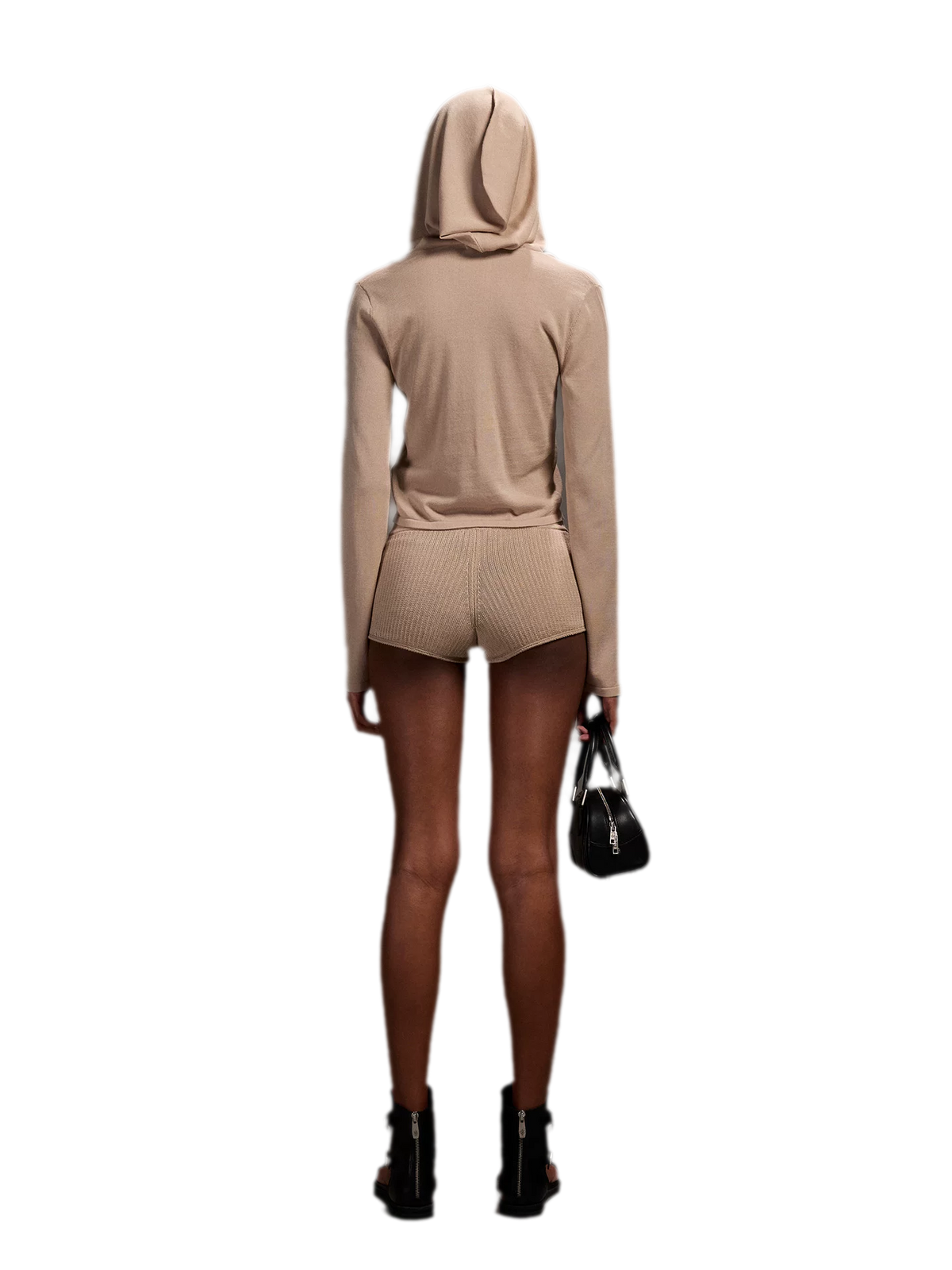 Cotton Acetate Fitted Hooded Top