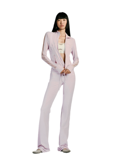 Lace Trim Slim Pants